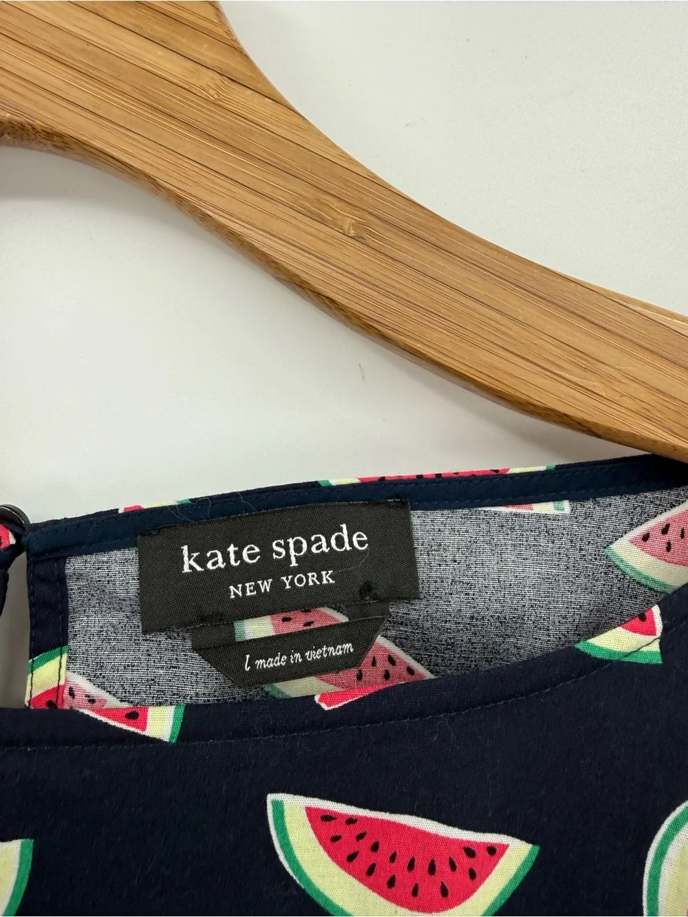 Kate Spade Watermelon Summer Party Blaire Dress Fit Flare in Parisian Navy L